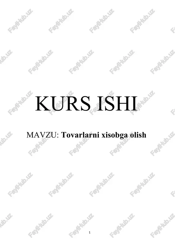 tovarlarni xisobga olish — DOCX