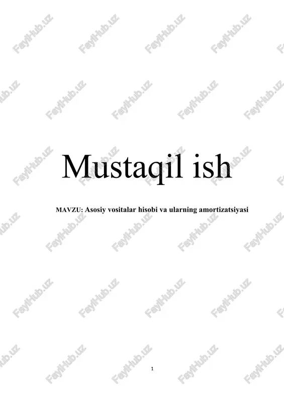 uzoq muddatli aktivlar hisobi — DOCX