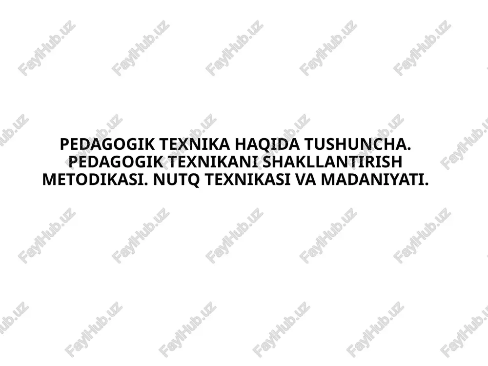pedagogik texnika haqida tushuncha — PPTX