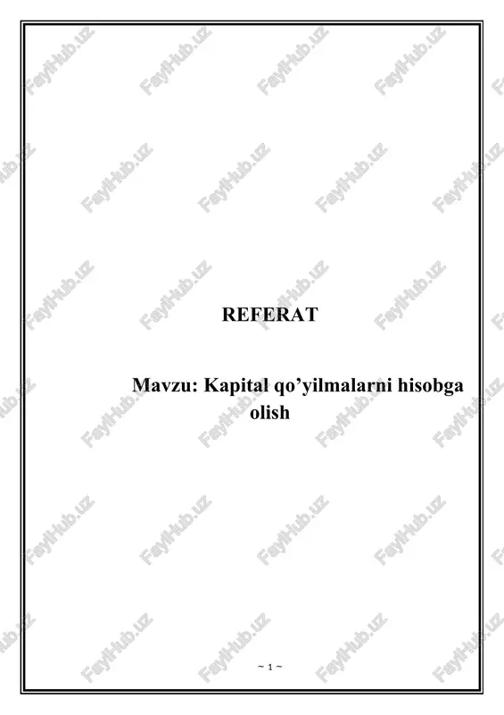 kapital qo’yilmalarni hisobga olish — DOCX