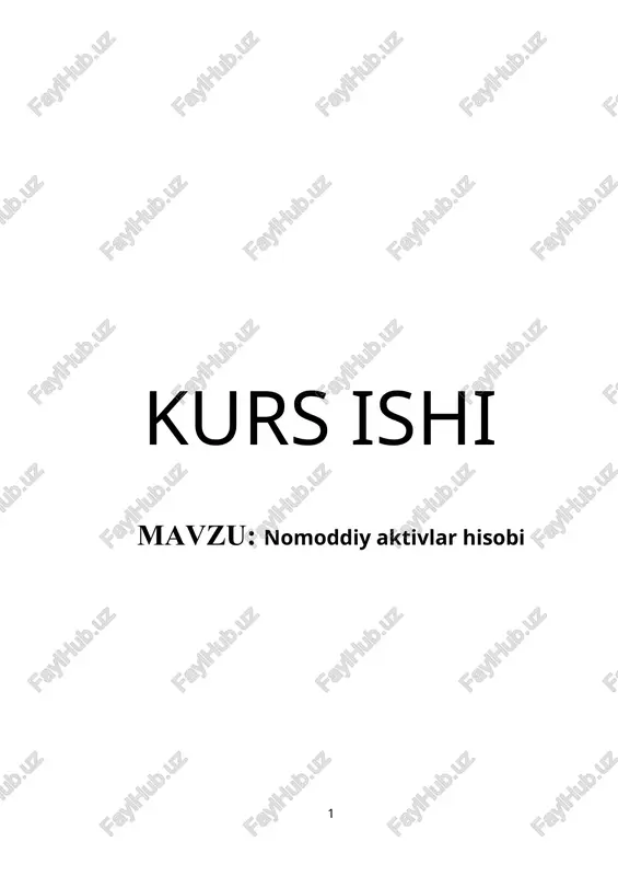 nomoddiy aktivlar hisobi — DOC