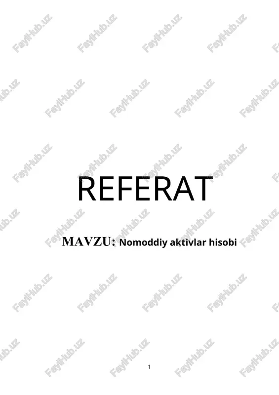 nomoddiy aktivlar hisobi — DOC
