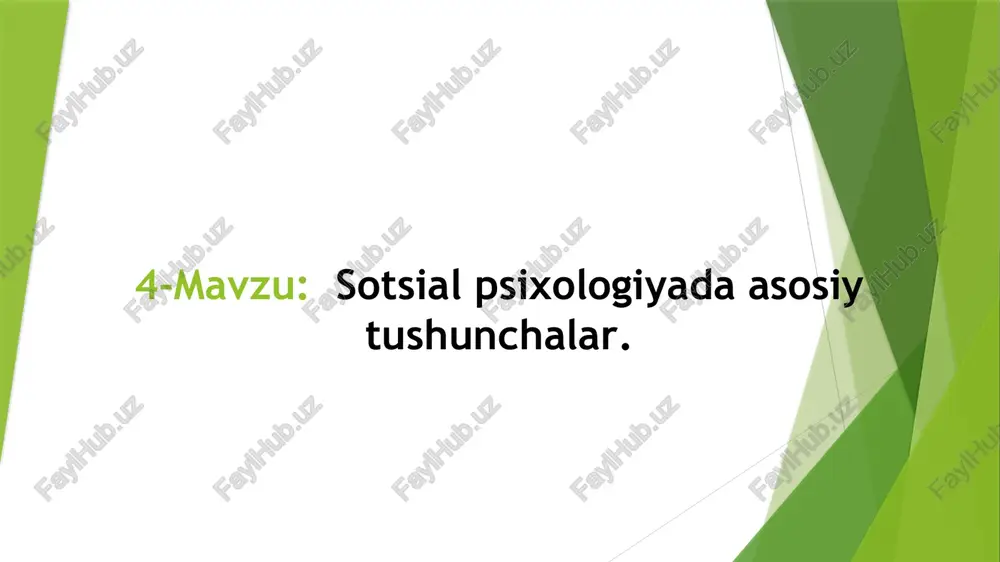 sotsialpsixologiyada asosiy tushunchalar — PPTX