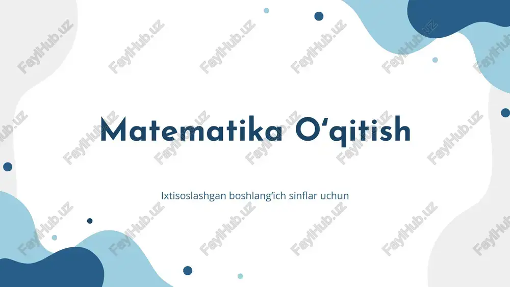 matematika oʻqitish — PDF