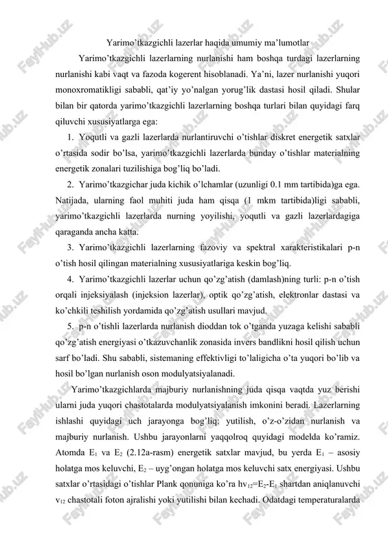 yarimo’tkazgichli lazerlar — DOCX