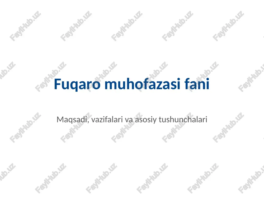 fuqaro muhofazasi fani — PPTX