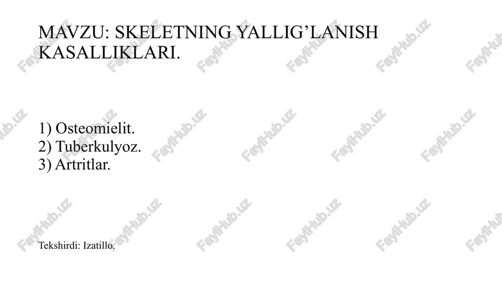 skeletning yallig’lanish kasalliklari — PPTX