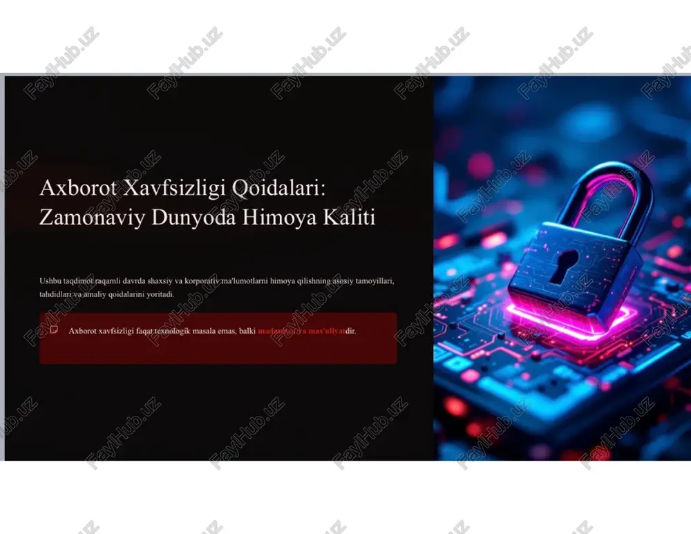 axborot xavfsizligi qoidalari — PDF