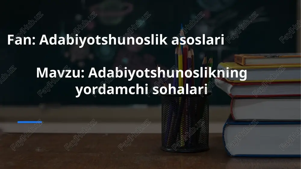 adabiyotshunoslik asoslari — PPTX