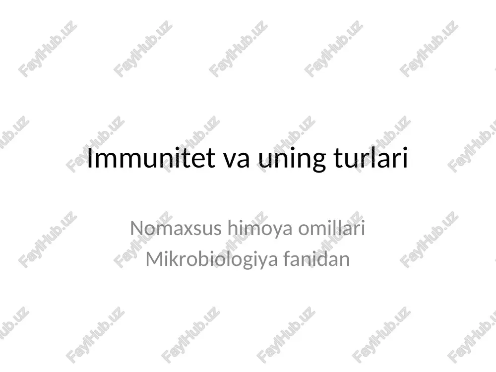 immunitet va uning turlari — PPTX