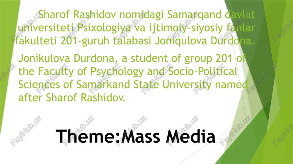 mass media — PPTX