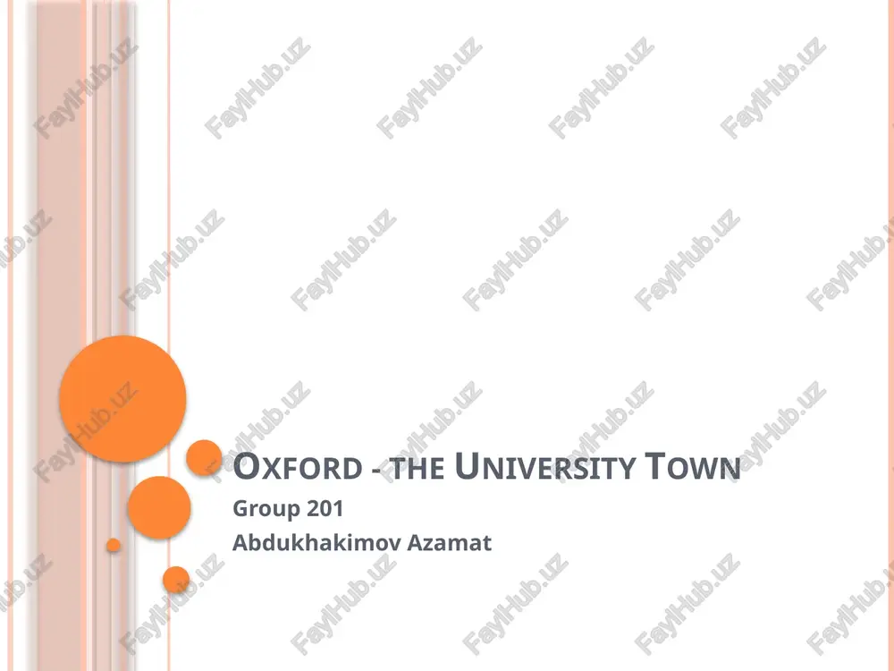 oxford - the university town — PPTX