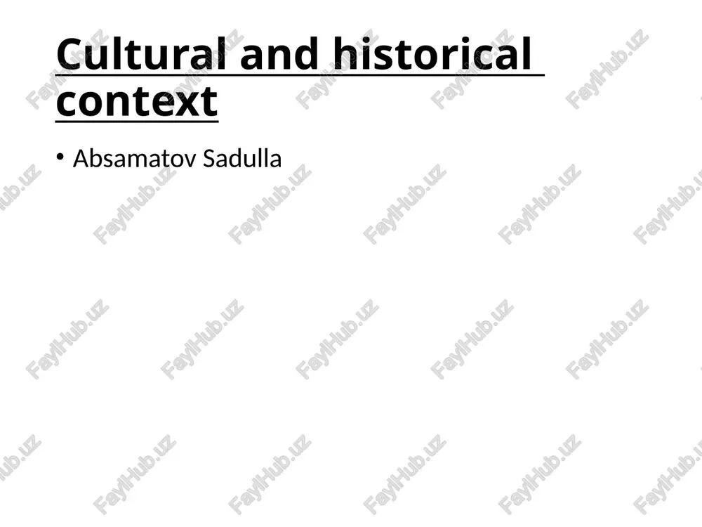 cultural and historical context — PPTX