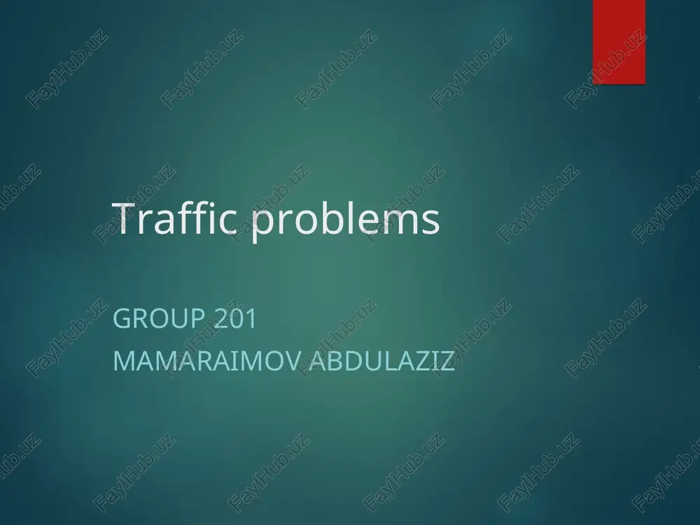 traffic problems — PPT