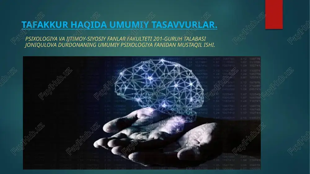 tafakkur haqida umumiy tasavvurlar — PPTX