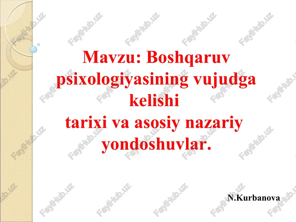 boshqaruv psixologiyasi — PPTX