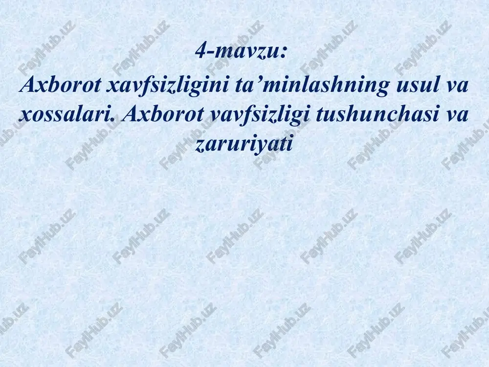 axborotxavfsizligi — PPTX