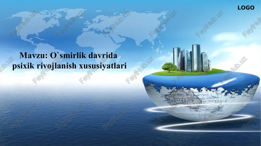 o`smirlik davri psixik rivojlanish xususiyatlari — PPTX