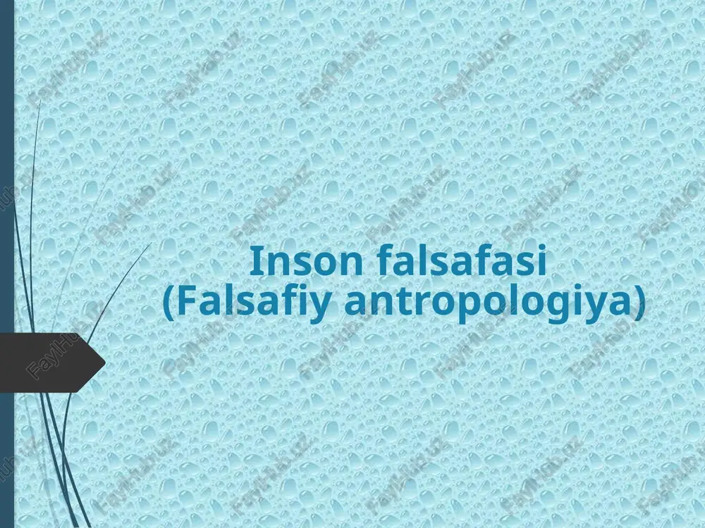 inson falsafasi(falsafiy antropologiya) — PPTX