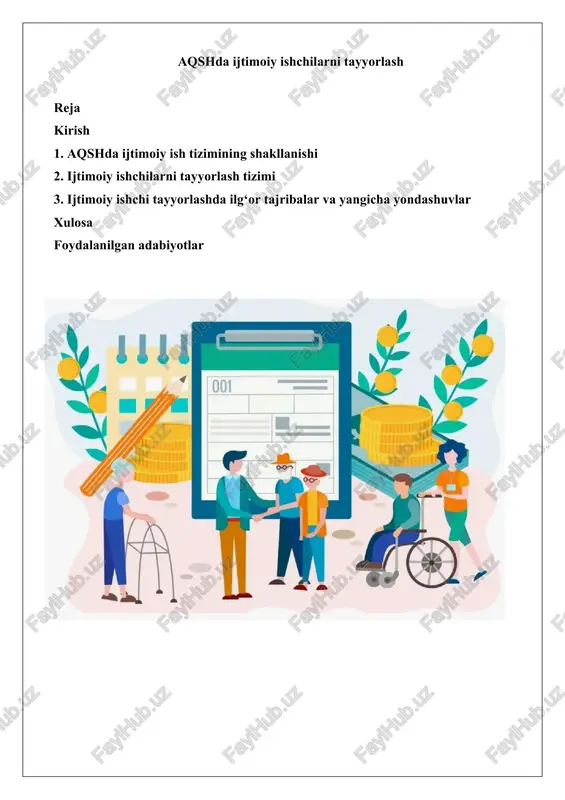 aqshda ijtimoiy ishchilarni tayyorlash — DOCX