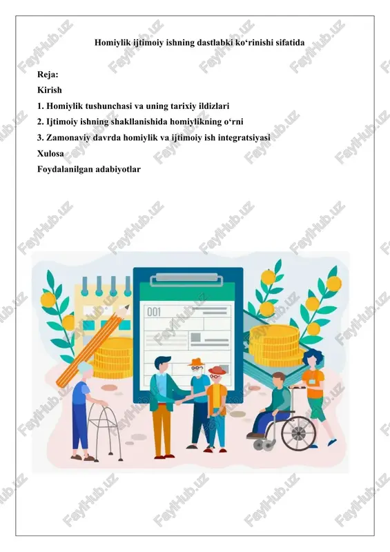 homiylik va ijtimoiy ish — DOCX