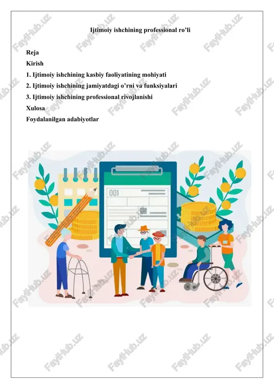 ijtimoiy ishchining kasbiy faoliyatining mohiyati — DOCX