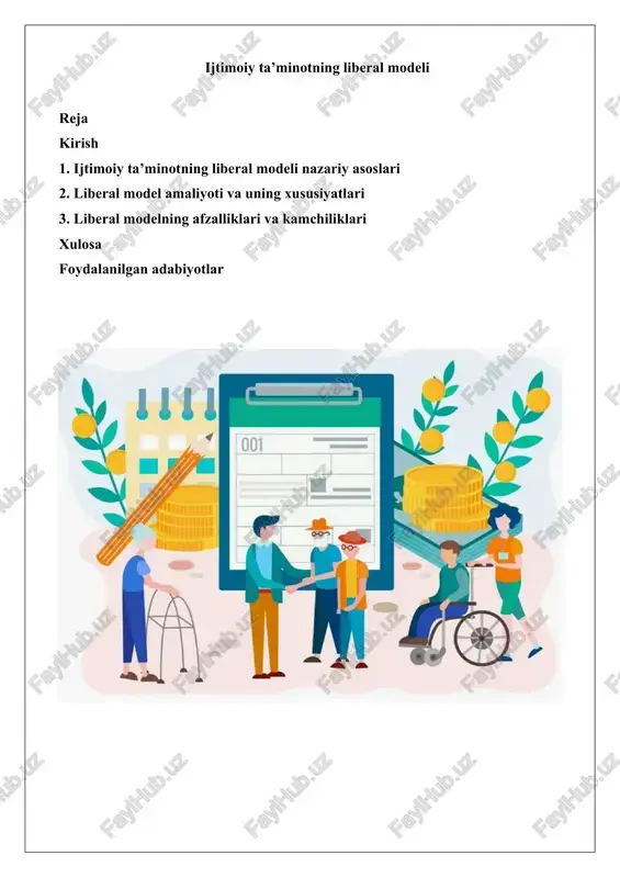 ijtimoiy ta’minotning liberal modeli — DOCX