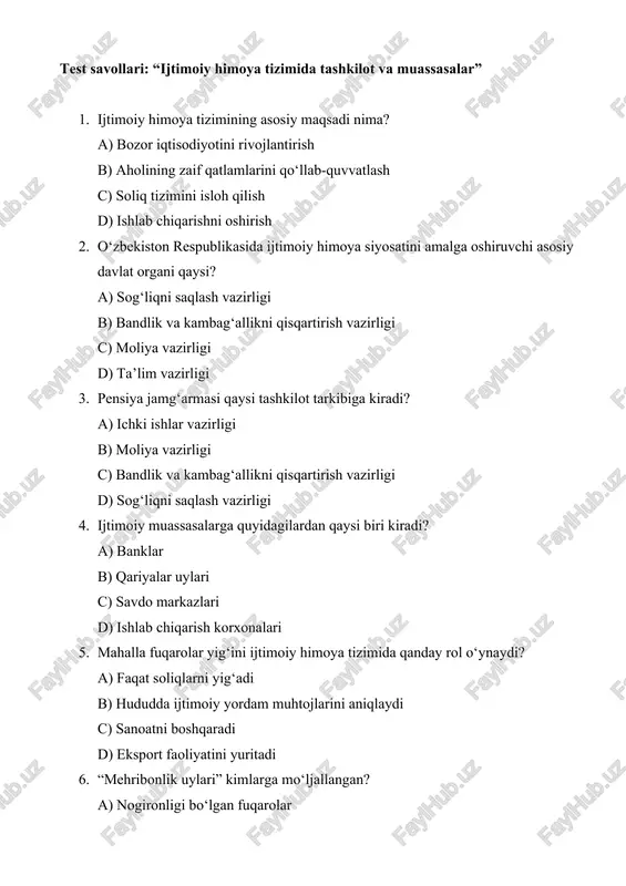 ijtimoiy himoya tizimi — DOCX