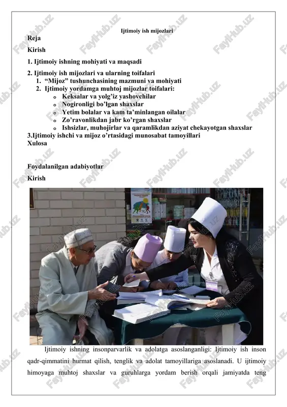 ijtimoiy ish mijozlari — DOCX