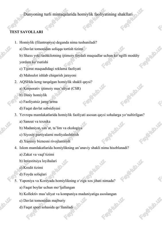 homiylik faoliyati — DOCX