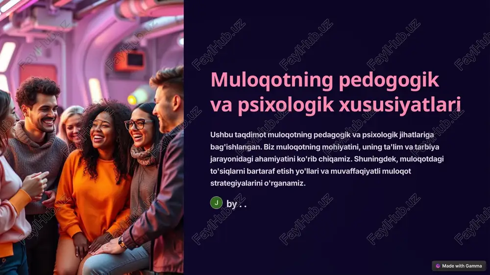 muloqotning pedogogik va psixologik xususiyatlari — PPTX