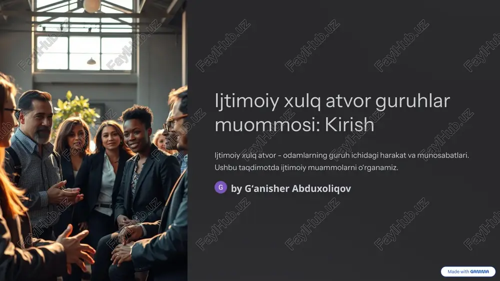 ijtimoiy xulq atvor — PPTX