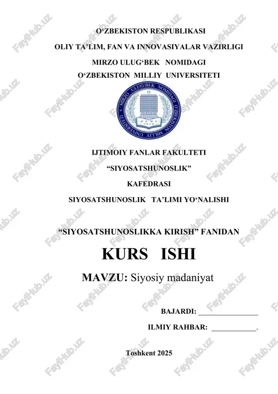 siyosiy madaniyat — DOCX