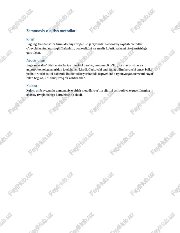 zamonaviy o‘qitish metodlari — DOCX