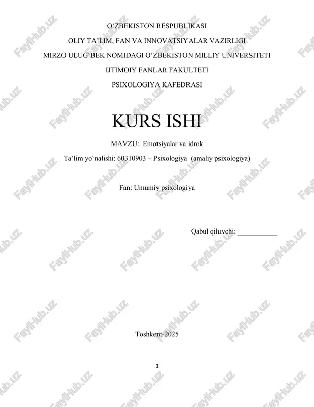 emotsiyalar va idrok — DOCX