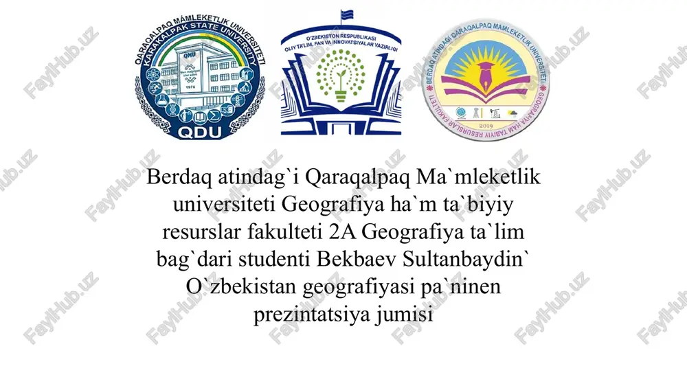o`zbekistan geografiyasi pa`ninen prezintatsiya — PPTX