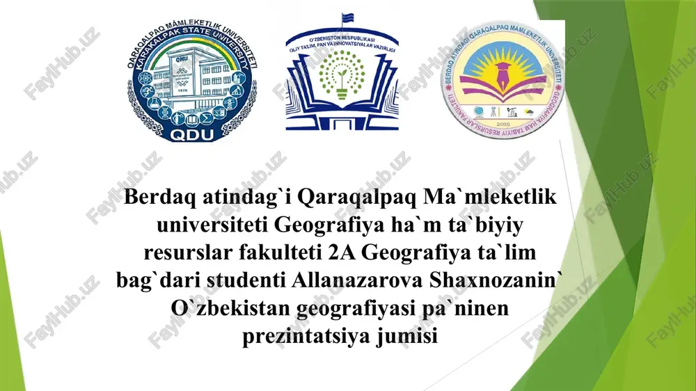 o'zbekistan geografiyasi — PPTX