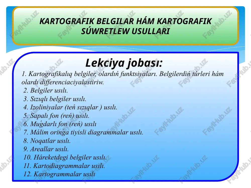 kartografiya belgilari — PPTX