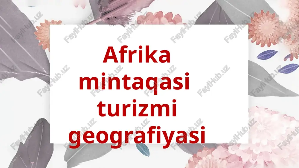 afrika mintaqasi turizmi geografiyasi — PPTX