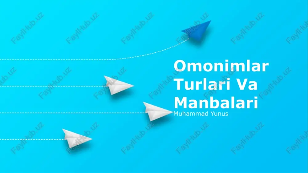 omonimlar turlari va manbalari — PPTX