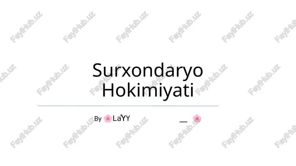 surxondaryo hokimiyati — PPTX