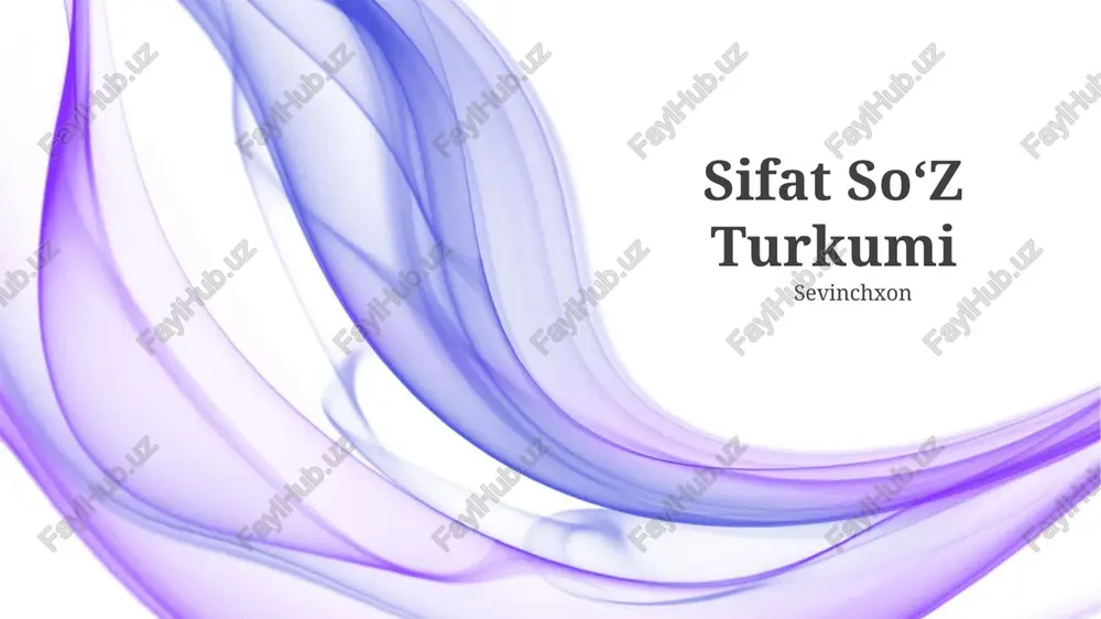 sifat soʻz turkumi — PPTX