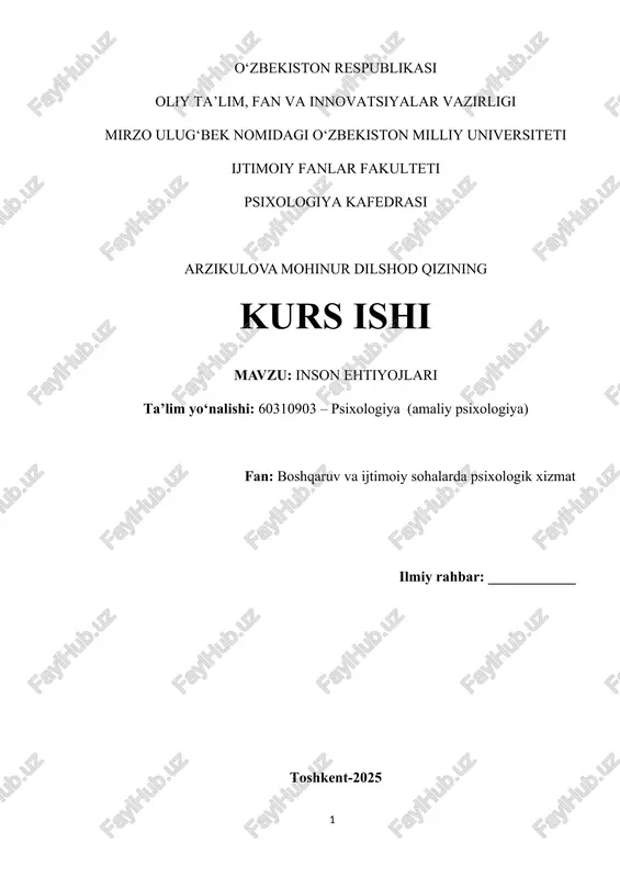 inson ehtiyojlari — DOCX