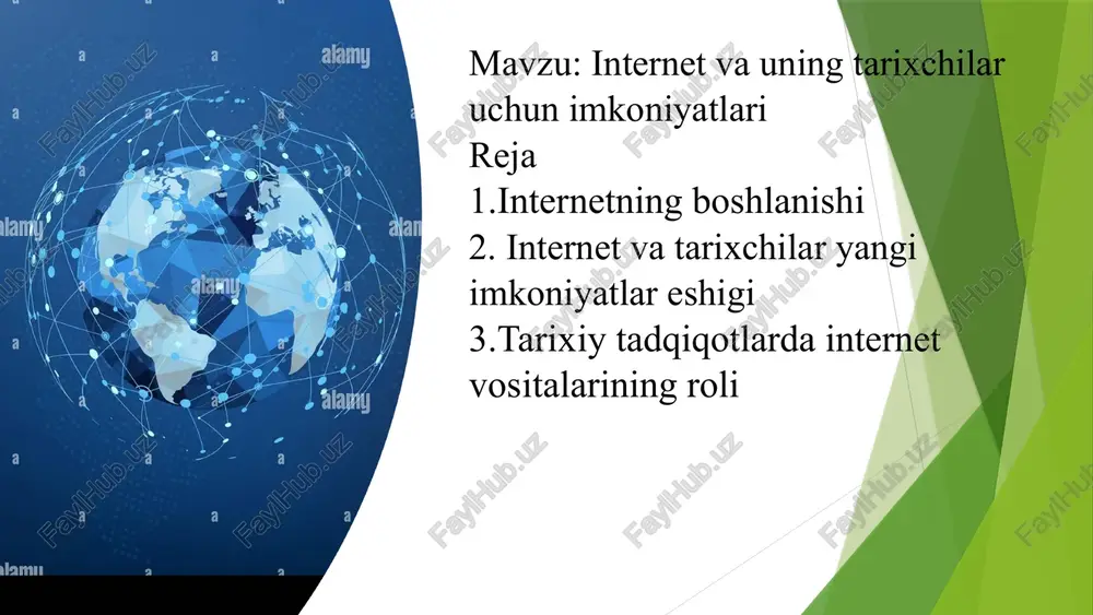 internet va uning tarixchilar uchun imkoniyatlari — PPTX