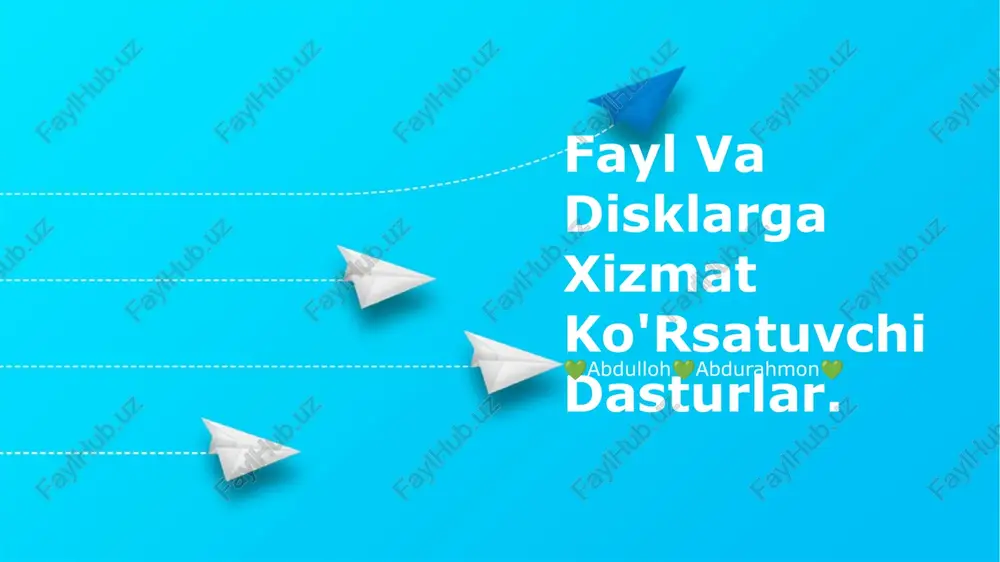 fayl va disklarga xizmat ko'rsatuvchi dasturlar — PPTX