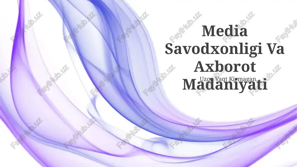 media savodxonligi — PPTX