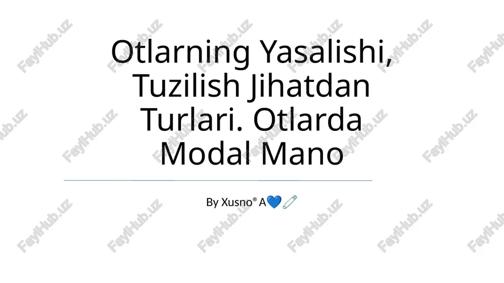 otlarning yasalishi, tuzilish jihatdan turlari — PPTX