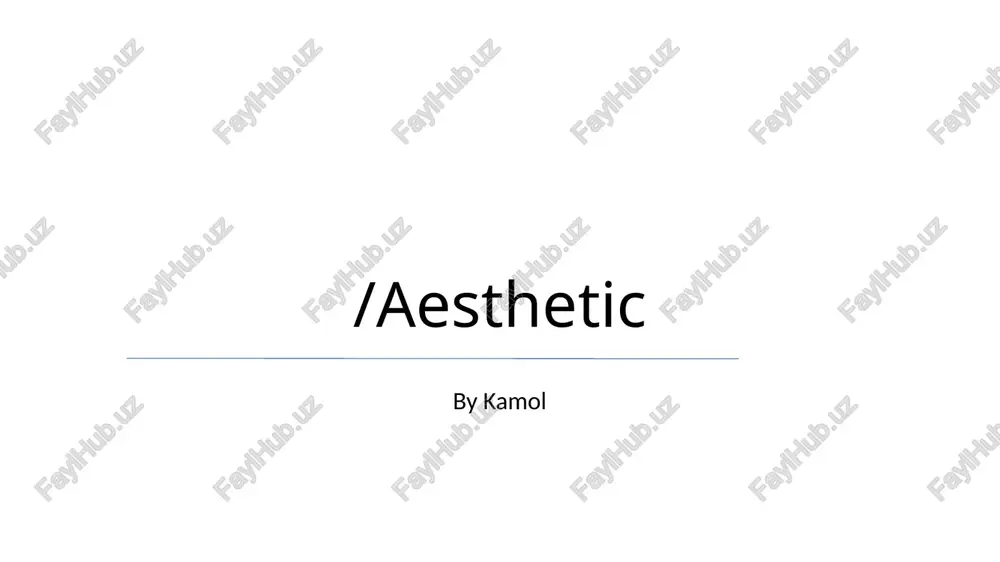 estetika — PPTX