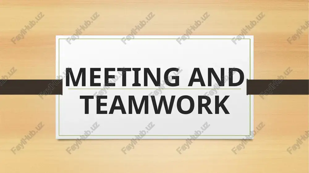 meetings and teamwork — PPTX