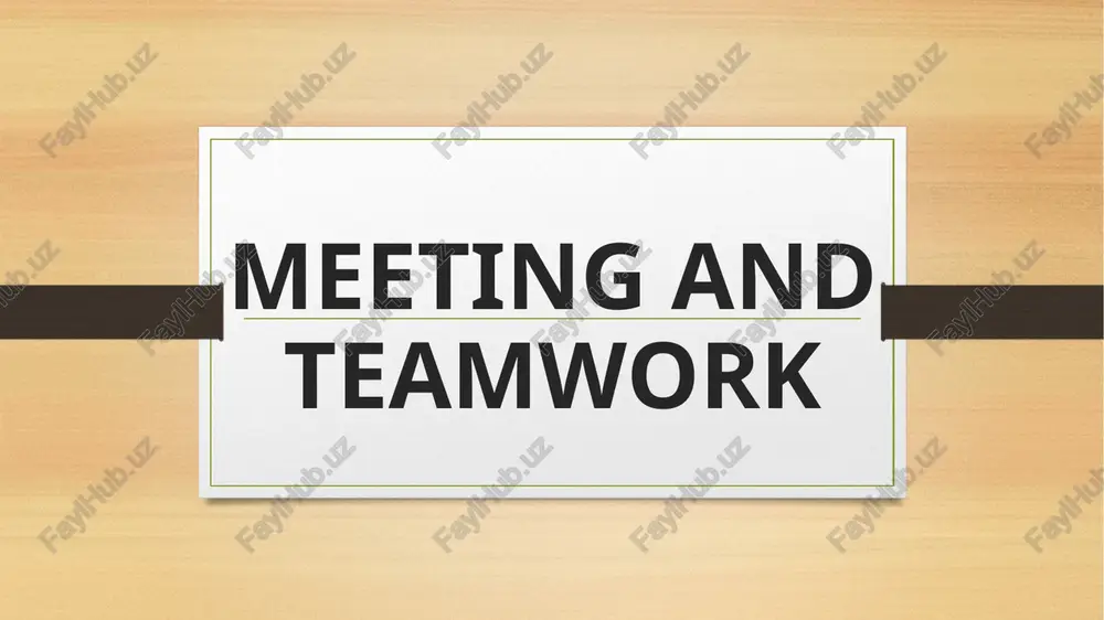 meeting and teamwork — PPTX